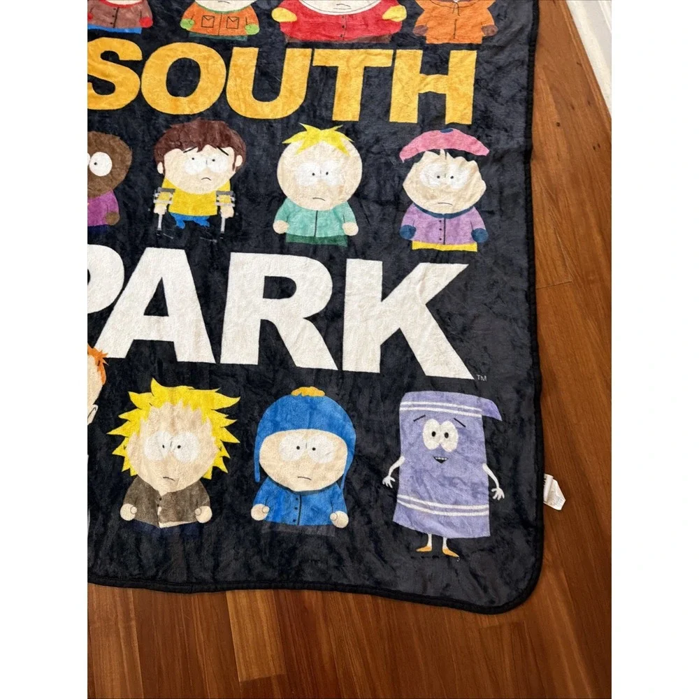 South Park Silver Buffalo Fleece Throw Blanket Stan Kyle Cartman Kenny Etc 45x60